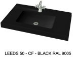Plan vasque lavabo sur mesure : L 60 à 201 x P 40 à 51 cm, finition lisse mate, 10 couleurs au choix, Anti bactérien, résine Akrytan® teinté dans la masse, Livraison Offerte.